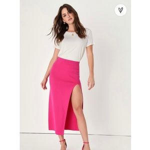 Lulu's Hot Pink Maxi Skirt